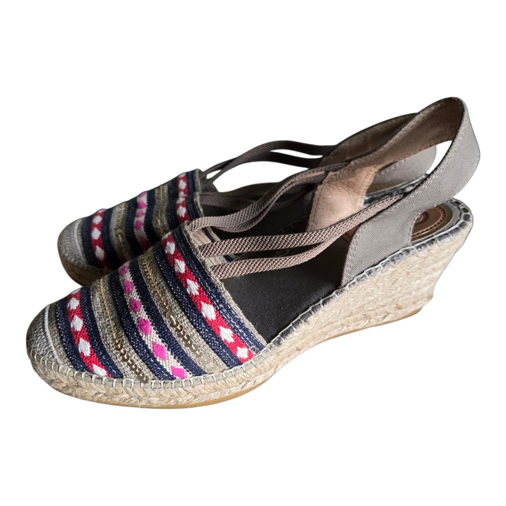 Vidoretta Espadrille Slingback‎ Wedge Beige Made In Spain Size 9.5 - Picture 3 of 5